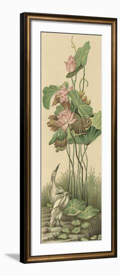 Crane and Lotus Panel I-Racinet-Framed Art Print