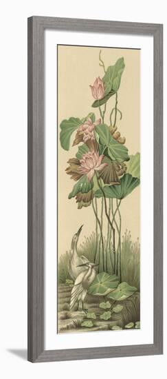 Crane and Lotus Panel I-Racinet-Framed Art Print