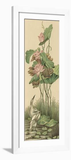 Crane and Lotus Panel I-Racinet-Framed Art Print