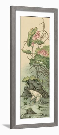 Crane and Lotus Panel II-Racinet-Framed Art Print