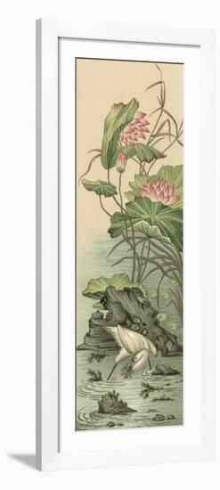 Crane and Lotus Panel II-Racinet-Framed Art Print