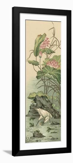 Crane and Lotus Panel II-Racinet-Framed Art Print