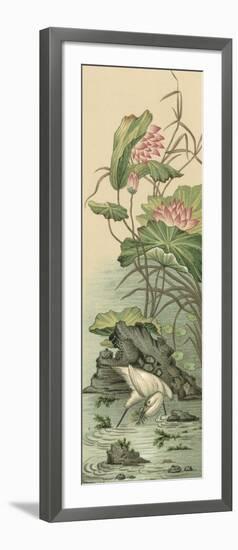 Crane and Lotus Panel II-Racinet-Framed Art Print