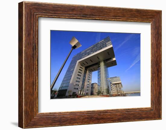 Crane Houses at Rheinau Harbour, Cologne, North Rhine-Westphalia, Germany, Europe-Hans-Peter Merten-Framed Photographic Print