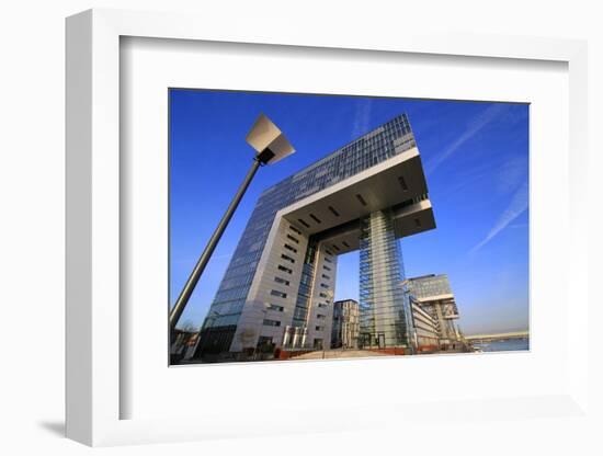 Crane Houses at Rheinau Harbour, Cologne, North Rhine-Westphalia, Germany, Europe-Hans-Peter Merten-Framed Photographic Print