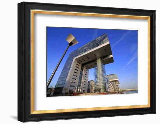 Crane Houses at Rheinau Harbour, Cologne, North Rhine-Westphalia, Germany, Europe-Hans-Peter Merten-Framed Photographic Print