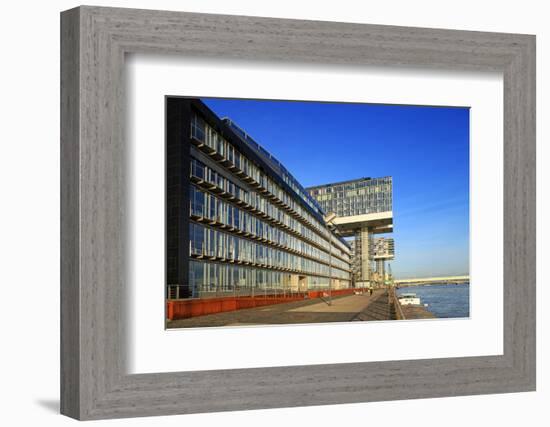 Crane Houses at Rheinau Harbour, Cologne, North Rhine-Westphalia, Germany, Europe-Hans-Peter Merten-Framed Photographic Print