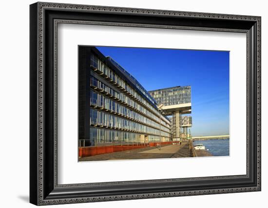 Crane Houses at Rheinau Harbour, Cologne, North Rhine-Westphalia, Germany, Europe-Hans-Peter Merten-Framed Photographic Print