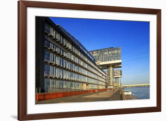 Crane Houses at Rheinau Harbour, Cologne, North Rhine-Westphalia, Germany, Europe-Hans-Peter Merten-Framed Photographic Print