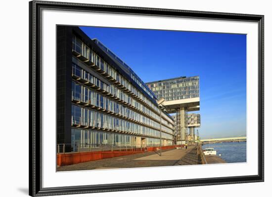 Crane Houses at Rheinau Harbour, Cologne, North Rhine-Westphalia, Germany, Europe-Hans-Peter Merten-Framed Photographic Print