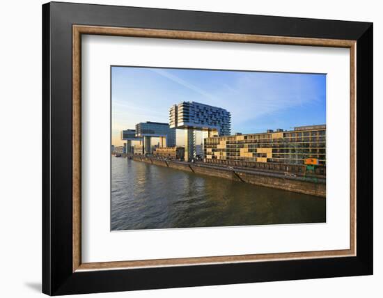 Crane Houses at Rheinau Harbour, Cologne, North Rhine-Westphalia, Germany, Europe-Hans-Peter Merten-Framed Photographic Print