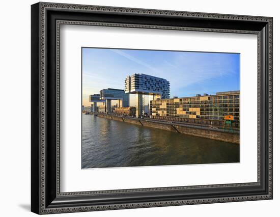 Crane Houses at Rheinau Harbour, Cologne, North Rhine-Westphalia, Germany, Europe-Hans-Peter Merten-Framed Photographic Print