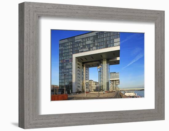 Crane Houses at Rheinau Harbour, Cologne, North Rhine-Westphalia, Germany, Europe-Hans-Peter Merten-Framed Photographic Print