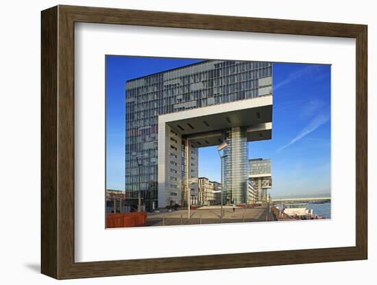 Crane Houses at Rheinau Harbour, Cologne, North Rhine-Westphalia, Germany, Europe-Hans-Peter Merten-Framed Photographic Print