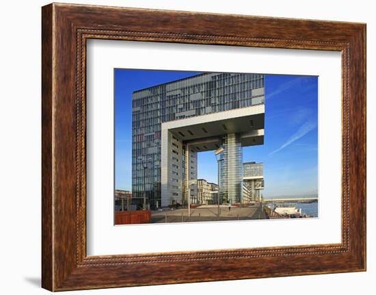 Crane Houses at Rheinau Harbour, Cologne, North Rhine-Westphalia, Germany, Europe-Hans-Peter Merten-Framed Photographic Print