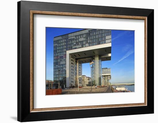 Crane Houses at Rheinau Harbour, Cologne, North Rhine-Westphalia, Germany, Europe-Hans-Peter Merten-Framed Photographic Print