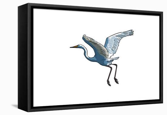 Crane - Icon-Lantern Press-Framed Stretched Canvas