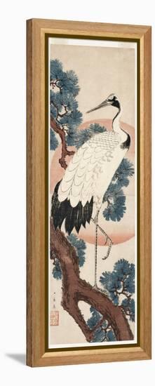 Crane in Pine Tree at Sunrise, 1850-55-Utagawa Hiroshige-Framed Premier Image Canvas