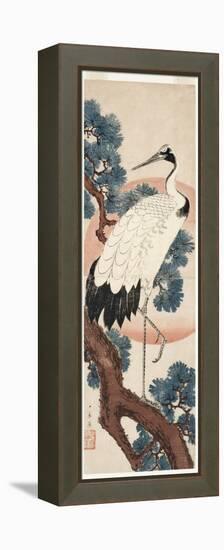 Crane in Pine Tree at Sunrise, 1850-55-Utagawa Hiroshige-Framed Premier Image Canvas