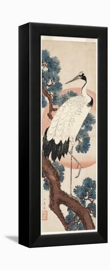 Crane in Pine Tree at Sunrise, 1850-55-Utagawa Hiroshige-Framed Premier Image Canvas