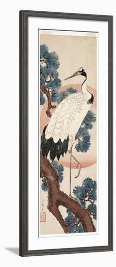 Crane in Pine Tree at Sunrise, 1850-55-Utagawa Hiroshige-Framed Giclee Print