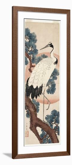 Crane in Pine Tree at Sunrise, 1850-55-Utagawa Hiroshige-Framed Giclee Print