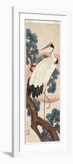 Crane in Pine Tree at Sunrise, 1850-55-Utagawa Hiroshige-Framed Giclee Print