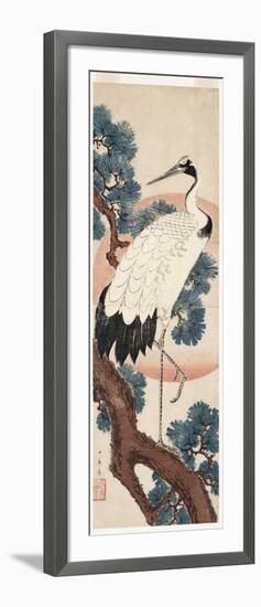 Crane in Pine Tree at Sunrise, 1850-55-Utagawa Hiroshige-Framed Giclee Print