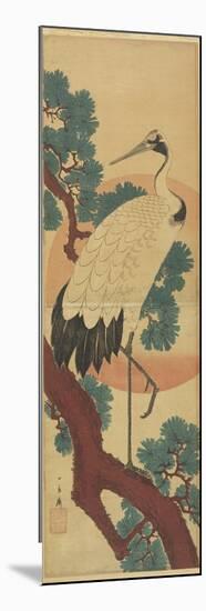 Crane on Pine Branch-Utagawa Hiroshige-Mounted Giclee Print