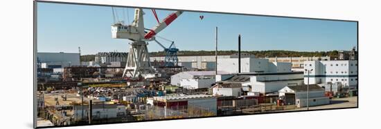 Cranes at metal factory, Bath, Sagadahoc County, Maine, USA-null-Mounted Photographic Print