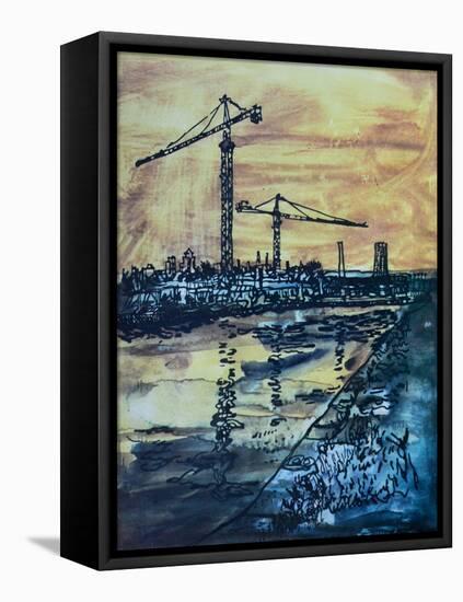 Cranes by the Canal-Brenda Brin Booker-Framed Premier Image Canvas