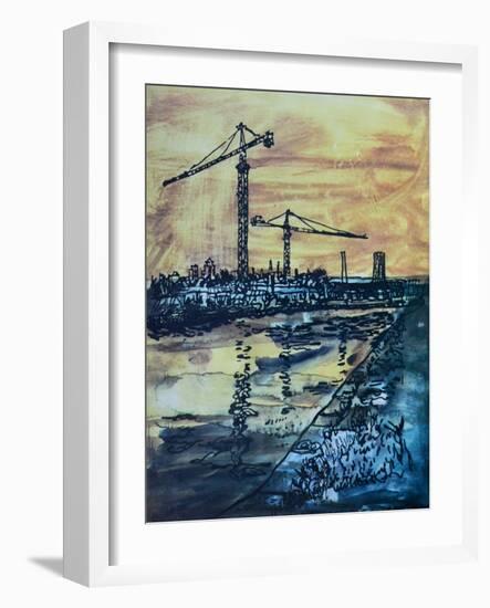 Cranes by the Canal-Brenda Brin Booker-Framed Giclee Print