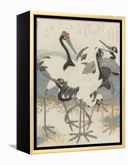 Cranes by the water, c.1816-Kubo Shunman-Framed Premier Image Canvas