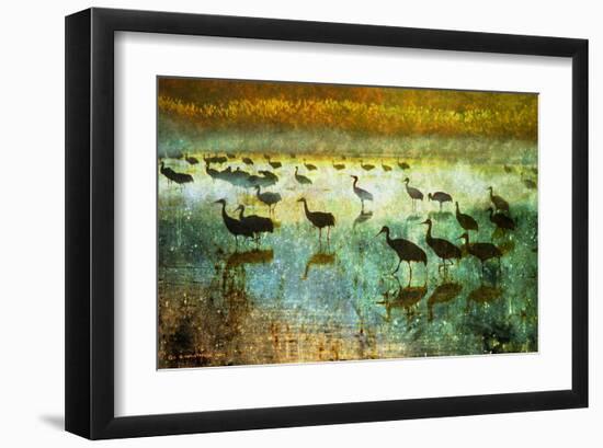 Cranes in Mist I-Chris Vest-Framed Art Print