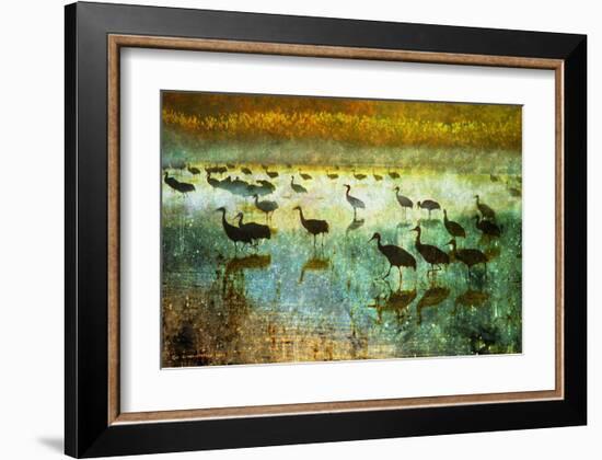 Cranes in Mist I-Chris Vest-Framed Art Print