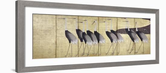 Cranes, Japanese Edo Screen Painting-Ogata Korin-Framed Giclee Print