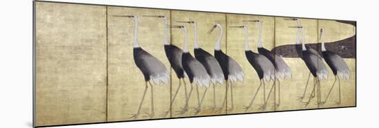 Cranes, Japanese Edo Screen Painting-Ogata Korin-Mounted Giclee Print