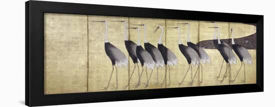 Cranes, Japanese Edo Screen Painting-Ogata Korin-Framed Giclee Print