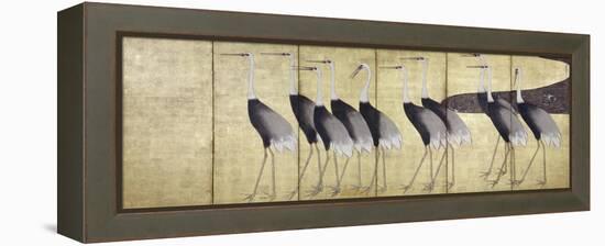 Cranes, Japanese Edo Screen Painting-Ogata Korin-Framed Premier Image Canvas