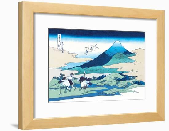 Cranes Nearby Mount Fuji-Katsushika Hokusai-Framed Art Print