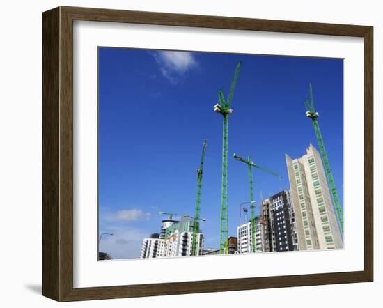 Cranes on an Apartment Building Site, Manchester, England, United Kingdom, Europe-Richardson Peter-Framed Photographic Print