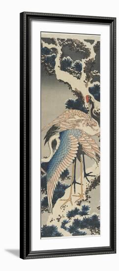 Cranes on Pine, C. 1834-Katsushika Hokusai-Framed Giclee Print