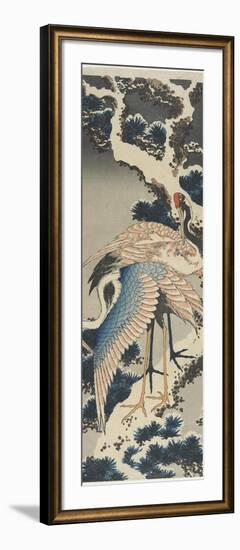 Cranes on Pine, C. 1834-Katsushika Hokusai-Framed Giclee Print