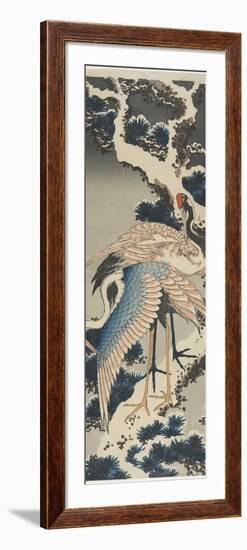 Cranes on Pine, C. 1834-Katsushika Hokusai-Framed Giclee Print