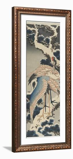 Cranes on Pine, C. 1834-Katsushika Hokusai-Framed Giclee Print