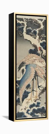 Cranes on Pine, C. 1834-Katsushika Hokusai-Framed Premier Image Canvas