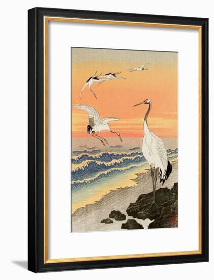 Cranes on Seashore-Koson Ohara-Framed Giclee Print