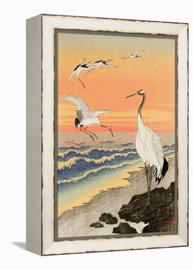 Cranes on Seashore-Koson Ohara-Framed Premier Image Canvas