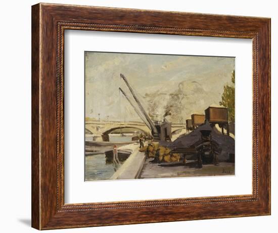 Cranes on the Seine-Maximilien Luce-Framed Giclee Print