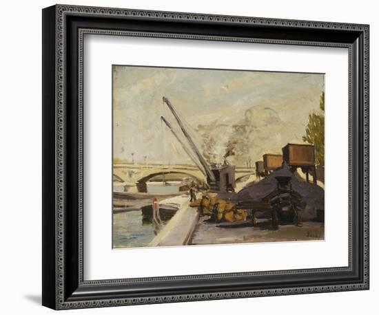 Cranes on the Seine-Maximilien Luce-Framed Giclee Print